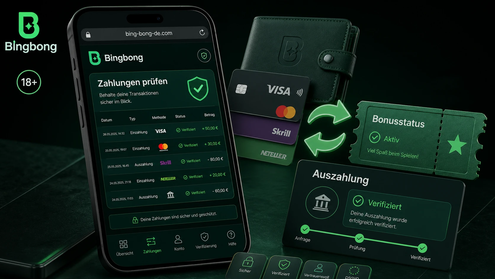 Zahlungen, Bonus und Auszahlungen mobil prüfen