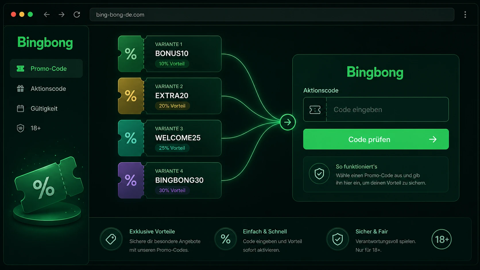 Bingbong Casino Promo Code und Promo-Code Varianten