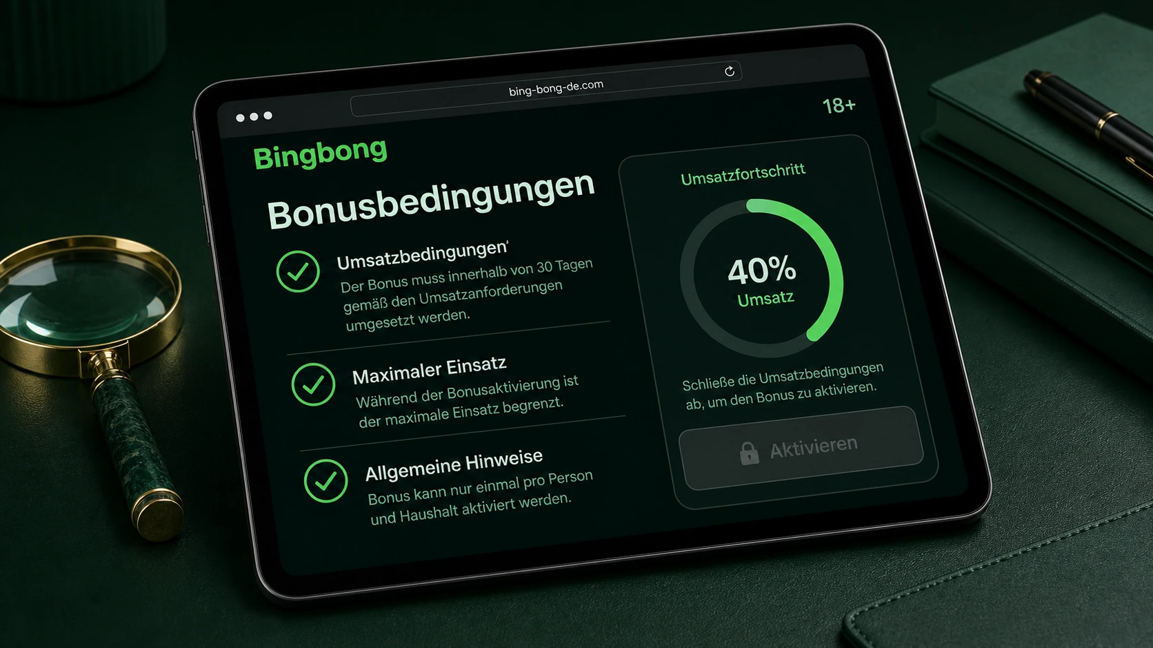 Bonusbedingungen vor der Aktivierung lesen
