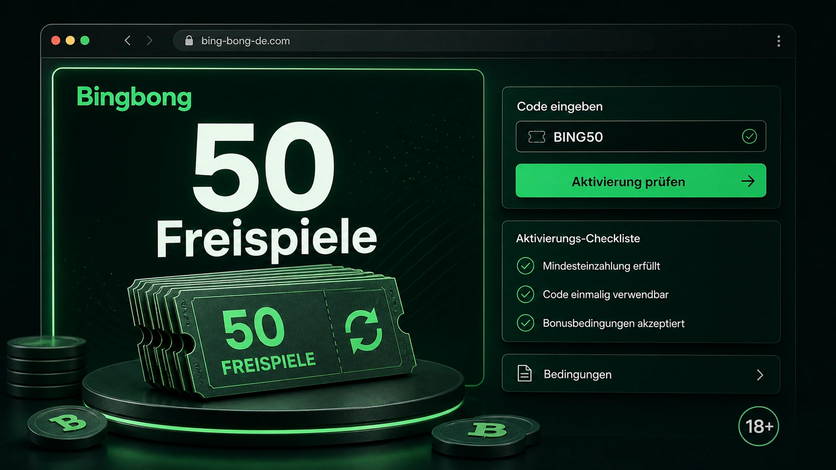 50 Free Spins Code und Aktivierung