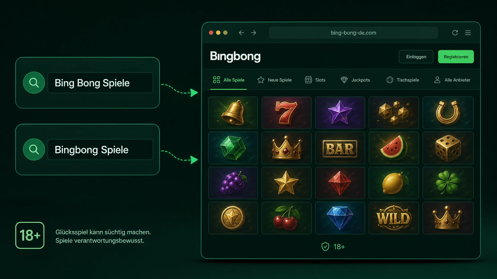 Bing Bong und Bingbong als Spiel-Suchvarianten